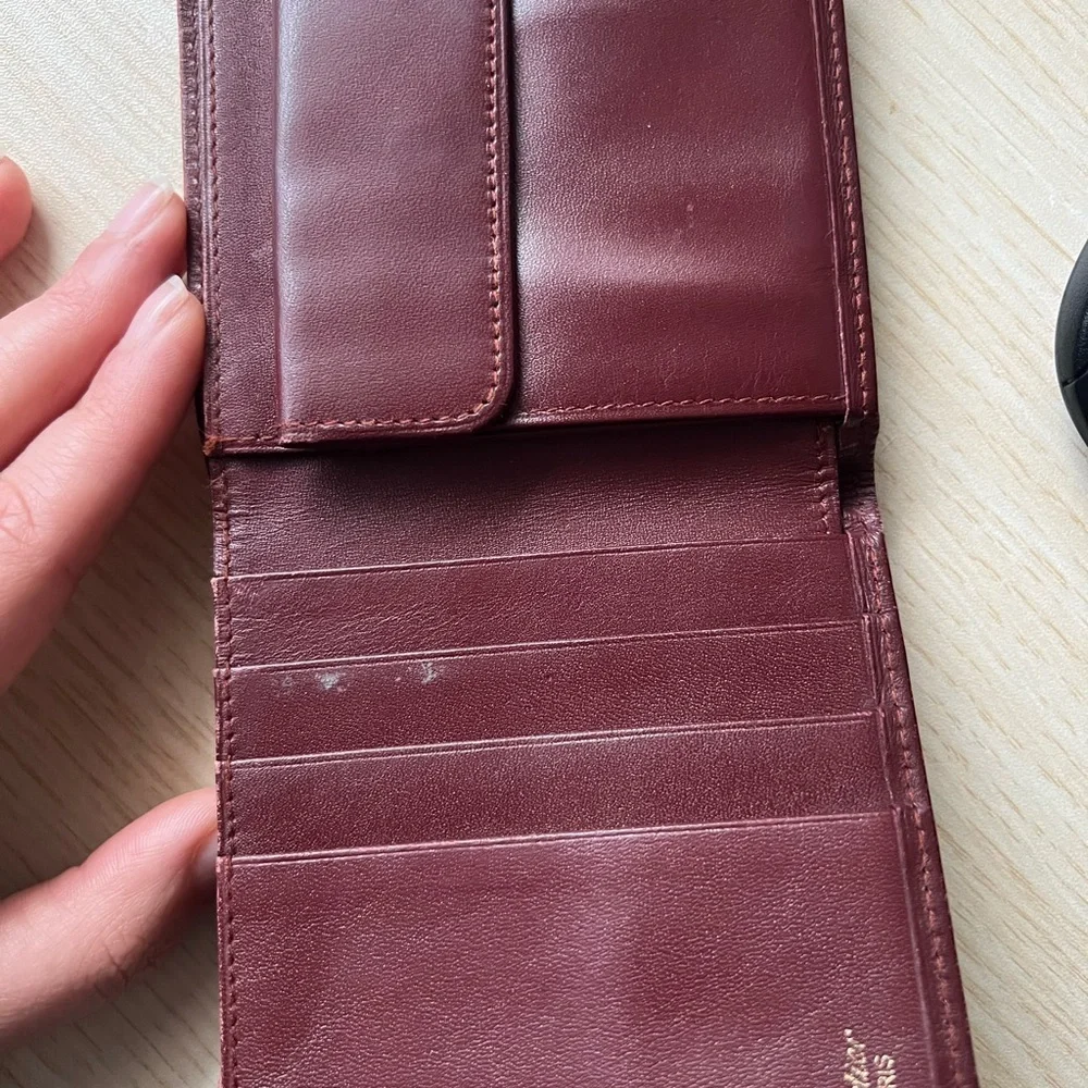 Cartier Mastline Bi-Fold Wallet Leather Bordeaux Wine Red